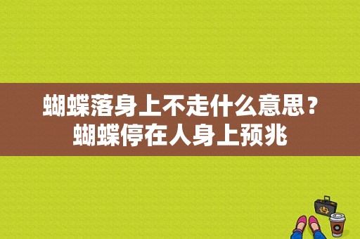 蝴蝶落身上不走什么意思？蝴蝶停在人身上预兆-图1