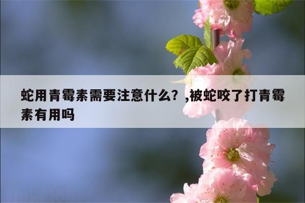 蛇咬了打什么药（蛇咬一口打什么针）-图2